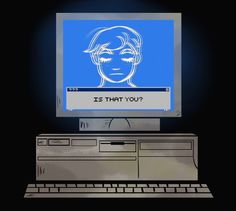 a computer screen with the words it's that you? on it and an image of a woman