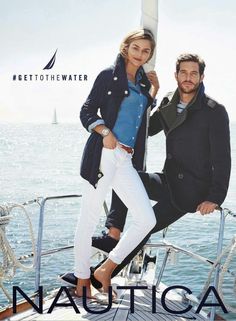 Justice Joslin for the Nautica's Fall 2014 Campaign Gq Usa, Ralph Lauren Womens Clothing, Campaign Fashion, Men's Sweaters, Sailing Outfit, Men's Jackets