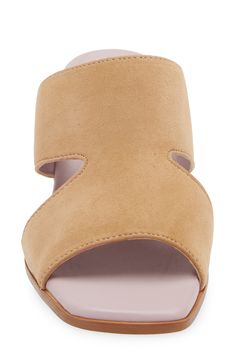 Hit the town in this supple suede sandal boasting a cushy footbed and flexible sole for fluid strides. Cushioned footbed Leather upper and lining/synthetic sole Imported Beige Suede Mules With Textured Footbed, Suede Slip-on Sandals With Leather Footbed, Suede Sandals With Leather Footbed And Slip-on Fit, Suede Mules With Removable Insole And Medium Width, Comfortable Suede Sandals With Arch Support, Modern Suede Sandals With Removable Insole, Spring Suede Slides With Leather Footbed, Suede Sandals With Removable Insole, Suede Sandals With Removable Insole And Medium Width