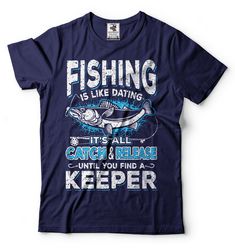 "Fishing T-Shirt Fisherman Funny Tshirt Cool Graphic Christmas Gift For Him Tee Shirt This ULTRA COTTON UNISEX T-shirt is made of Pre-shrunk 100% cotton, 6.1-ounce. * Seamless double-needle 7/8\" collar, Double-needle sleeves and hem, Taped neck and shoulders Our T Shirts and Hoodies are Printed by advanced technology Digital Printer on 100% Ultra Cotton tees and hoodies . We use waterbased textile ink, Safest ink type for everyone. Each T shirt is Made individually and double checked for qualit Blue Short Sleeve T-shirt For Fishing, Graphic Tee T-shirt For Fishing, Graphic Tee Short Sleeve T-shirt For Fishing, Graphic Print Crew Neck T-shirt For Fishing, Gift For Fisherman, Graphic Christmas, Fishing Apparel, Christmas Gift For Him, Funny Fishing