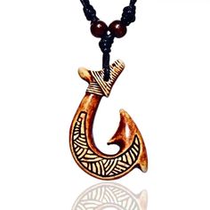 maori-fish-hook-necklace Maori Fish Hook, Nautical Symbols, Maori People, Fish Hook Necklace, Māori Culture, Hook Necklace, Sea Lover, Symbols Of Strength, Nautical Jewelry