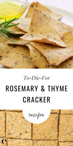 rosemary and thyme cracker recipe on a plate