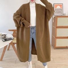 Trendy Fashion Womens Oversize Loose Baggy Knitted Sweater Cardigan Outwear Winter Jumpers Coat, Women's Sweaters Oversize Cardigan, Winter Jumpers, Womens Knit Sweater, Winter Outwear, Sweater Oversize, Nice Outfits, Payment Received, Oversized Cardigan, Women's Sweaters