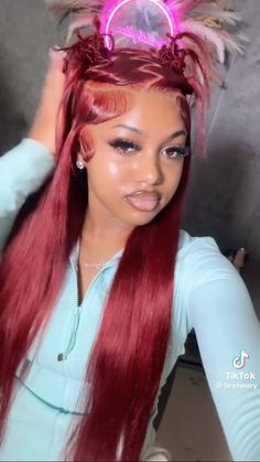 Burgundy Hair Frontal Wig, Burgundy Wig Install, Burgundy Frontal Wig, Wig Install Hairstyles, Frontal Wig Hairstyles, Wig Install, Burgundy Hair, Frontal Wigs, Wig Hairstyles