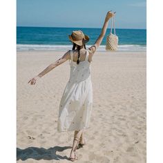 Beach Outfit Flower Embroidered Sweet Dress Material: Cotton Style: Sweet, Boho Size: Free Size Color: Beige Applicable Scene: Leisure, Daily,Vacation Sweet Dress, Dress Material, Cotton Style, Embroidered Flowers, Dress Materials, Beach Outfit, Free Size, Flowers, Color