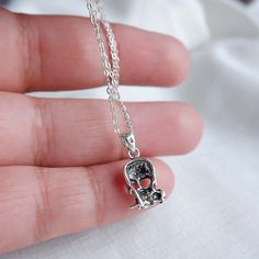 "Real 925 Sterling Silver Dainty and Delicate Skull Rose Flower Charm Necklace This Simply yet elegant necklace features a sterling silver Skull Rose Flower on a Dainty Sterling silver 18\" cable chain. Simple yet very trendy and great for layering. Charm Measures 19 x 9mm Jewelry will come in a gift box * Please read shop policy before placing an order * *JEWELRY CARE* Sterling Silver will tarnish over time, but to help keep your jewelry looking beautiful - Clean with a soft dry cloth after wea Skull Shaped Jewelry With Lobster Clasp For Gift, Sterling Silver Skull Necklace For Gift, Skeleton With Rose, Occult Witch, Witch Pendant, Flower Charm Necklace, Charm Necklace Silver, Rose Necklace, Elegant Necklace