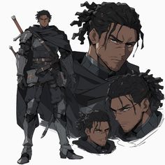 some sort of character that is in the video game, black knight with dreadlocks