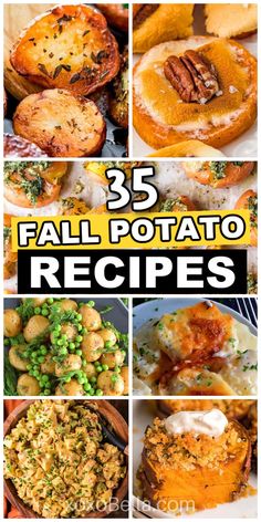 Fall potato recipe ideas Autumn Potato Recipes, Winter Potato Recipes, Roasted Potato Dinner Ideas, Potato Dish For Potluck, Recipes That Use A Lot Of Potatoes, Easy Potato Meal Recipes, Easy Potato Dishes For A Crowd, Dinner Baked Potato Meals, Fried Potato Casserole