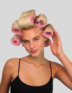 Ready to unlock the secret to an at-home, bouncy blowout that looks professionally done? Drum roll please... 🥁 Introducing our newest hair-styling marvel, the Velcro Rollers Set! This charming set comes with 18 super-grippy velcro rollers in a delicious candy pink hue, sure to make you feel like Barbie. Designed to hold onto your hair securely, these rollers are your ticket to a high-volume, bouncy blowout that lasts all day. With three sizes of rollers (6cm, 4.8cm, and 3.6cm), you can customize your curls to your heart's content. Go for the larger rollers when you're dreaming of a smoother, voluminous finish, or choose the smaller ones for tighter, defined curls. The power to mix, match and create your perfect bouncy style is in your hands! But that's not all! We've also included 18 matc Hair Rolls Curls, Velcro Rollers Long Hair, How To Roll Hair With Rollers, Hair Velcro Rollers, Cher Horowitz Hair, Rollers In Hair, Wow Raise The Root, Wow Xtra Large, Raise The Root