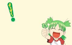 an anime character with green hair holding a clover