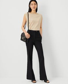 The versatile, streamlined look is back - our cuffed trouser pant is ultra flattering. Front zip with extended button tab closure. Front off-seam pockets. Back besom pockets.,Leg Shape:Leg Shape: Trouser – a pant with a bit of flare that lengthens legs,Rise:High rise: sits 1/2" to 1" below natural waist,Imported:Imported,Fit:Fit: Tailored & fitted,Length:Full length: 31 1/2" inseam with 22 1/2" leg opening,Fabrication:54% Linen, 29% Polyester, 15% Viscose, 2% Spandex,Garment Care:Machine Washable The Tab Waist Cuffed Trouser Pant in Linen Twill by Ann Taylor Size regular - 8 Black Women's Regular, Trouser, Pants, 54%, Linen, 29%, Polyester, 15%, Viscose, 2%, Spandex, Machine, Washable