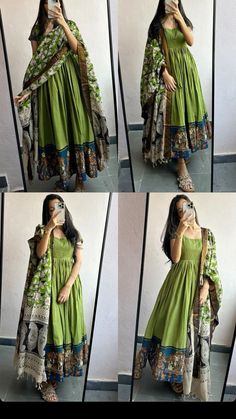 Anarkali Stitched From Saree, Trending Churidar Models, Traditional Kurta Sets For Women, Green Colour Dress Design, Cotton Umbrella Kurti Design, Umbrella Frocks For Women, Kalamkari Long Frocks Models, Umbrella Dress Design Ideas, Plazoo Suite Design