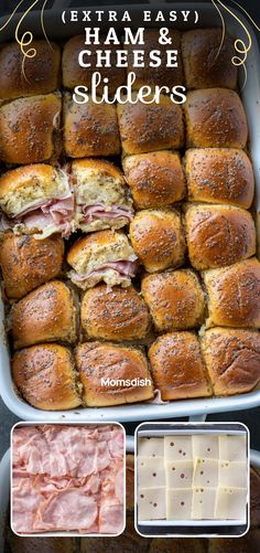 ham and cheese sliders in a casserole dish