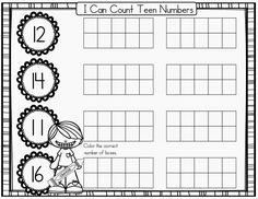 a printable worksheet for counting numbers with the number seven and tens