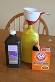 the ingredients for baking soda are sitting on the dining room table, ready to be used