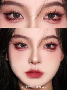 Lunar New Year Makeup, Extreme Make-up, Makeup Douyin, Mekap Mata, Vampire Makeup, Douyin Makeup, 얼굴 드로잉, Doll Eye Makeup, Korean Eye Makeup