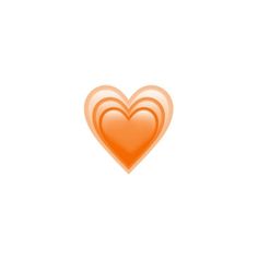 an orange heart with two smaller hearts on it's side, against a white background