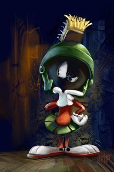 an image of marvin the martian cartoon character with his head turned to look like he's wearing a crown