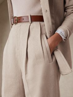 Norfolk Wide-Leg Linen-Cotton Pant | Banana Republic Beige Linen Wide Leg Pants For Fall, Linen Wide Leg Pants With Belt Loops For Work, Linen Bottoms For Business Casual In Fall, Fall Linen Wide Leg Workwear Pants, Business Casual Linen Wide Leg Pants With Welt Pockets, Fall Linen Pants With Belt Loops, Body Armour, Tan Suit, Mode Zara