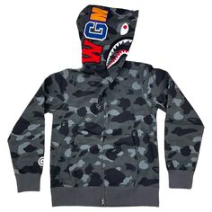 Bape Color Camo Shark Wgm Hoodie Sweatshirt Black | A Bathing Ape Trusted Seller 100% Authentic Fast Shipping Online Release Cotton Full Zip Ribbed Cuffs, & Waist Made In Japan In Most Cases We Do Not Keep Original Packaging From Brands Unless It Is Shown In Our Listing Pictures, This Applies To All Clothing In Our Shop. All Pictures Are Taken By 0riginalfeet. Camouflage Long Sleeve Sweatshirt For Streetwear, Camouflage Long Sleeve Hoodie For Streetwear, Urban Camouflage Sweatshirt For Streetwear, Long Sleeve Camouflage Hoodie For Streetwear, Camouflage Cotton Hooded Jacket For Streetwear, Camouflage Hoodie Sweatshirt For Streetwear, Camouflage Cotton Sweatshirt For Streetwear, Sporty Camouflage Sweatshirt For Streetwear, Camouflage Hooded Top For Streetwear