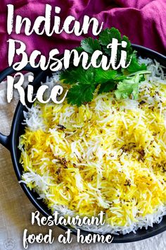 Indian Basmati Rice is the perfect side dish for a curry. Serve it with a saucy curry gravy for a delicious dinner. Basmati rice is light and fluffy with an aromatic, almost nutty floral taste, and with this easy recipe, your basmati rice will always be perfect. Just like you get from your favorite takeout place! Read the restaurant cooking secrets to give you PERFECT basmati rice every time. Healthy Basmati Rice Recipes, Seasoned Basmati Rice Recipes, Indian Basmati Rice Recipes, Best Basmati Rice, Indian Restaurant Basmati Rice