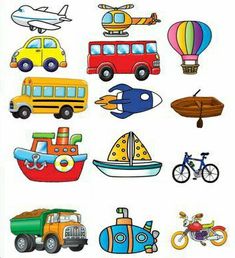 an image of children's vehicles and transportation stickers