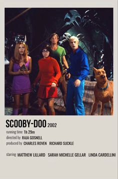 the poster for scooby - doo, starring actors from left to right michael j miller