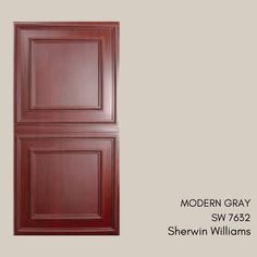 the front and back side of a cabinet door, with an address card for modern gray sw