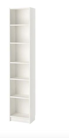 an empty white bookcase on a white background