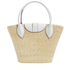 We love this modern classic from Pamela Munson, featuring hand stitched wheat straw with rich calfskin leather details. It's the ultimate summer staple you can wear with everything and the quality and craftsmanship will ensure it stays in your closet for many summers to come! Elegant Woven Leather Straw Bag For Vacation, Elegant Leather Straw Bag With Leather Handles, Elegant Woven Straw Bag For Day Out, Elegant Straw Bag With Leather Trim For Travel, Elegant Straw Bag For Day Out, Elegant Leather Woven Straw Bag, Modern Spring Straw Bag With Leather Handles, Modern Straw Bag With Leather Handles For Spring, Chic Natural Straw Bag With Leather Trim