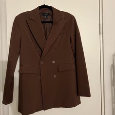 Forever 21 Size Small Brown Blazer Like New Excellent Condition Never Worn Hard To Find Color And Great Quality , Looks Expensive! Forever 21 Workwear Blazer, Forever 21 Long Sleeve Workwear Blazer, Forever 21 Long Sleeve Blazer For Work, Chic Workwear Outerwear From Forever 21, Fitted Long Sleeve Blazer From Forever 21, Chic Forever 21 Outerwear For Night Out, Chic Outerwear For Night Out By Forever 21, Brown Blazer, Forever 21 Jacket