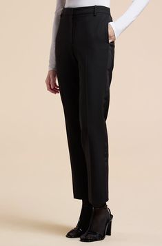 This faille-trimmed twill tuxedo trouser has a cigarette leg with slight stretch. Pair it with its matching Tuxedo Blazer. Tuxedo Blazer, Fall Wardrobe Essentials, Black Tuxedo, Jean Shirt Dress, Baby Boy Shoes, Sports Blazer, Suit Separates, Short Suit, Boy Shoes