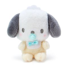 a small stuffed animal with a pacifier in its mouth