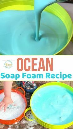 the ocean soap foam recipe is so easy to make and it's great for kids