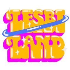 the logo for desert land, which has been designed by person and features neon colors