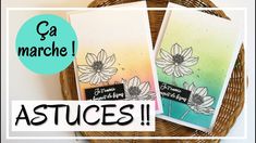 two cards with flowers on them and the words, astuces written in french