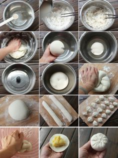 step by step instructions on how to make dumplings with doughnuts and eggs