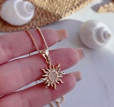 Sunshine Necklace Sun Gold Necklace Sunny Necklace - Etsy Necklace Sun, Sunshine Necklace, Horoscope Necklace, Sun Necklace, Gold Filled Necklace, Celestial Necklace, Magical Jewelry, Gold Sun