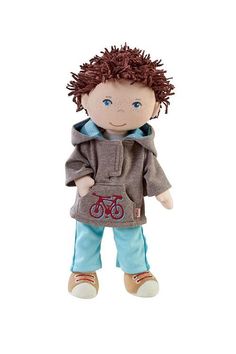 Toddler Boy Doll Liam by HABA Face Machine, Light Blue Pants, Bright Blue Eyes, Soft Boy, Boy Doll, Other Outfits, Soft Dolls, Doll Head, Blue Pants