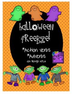 halloween freebie action words and activities for kids