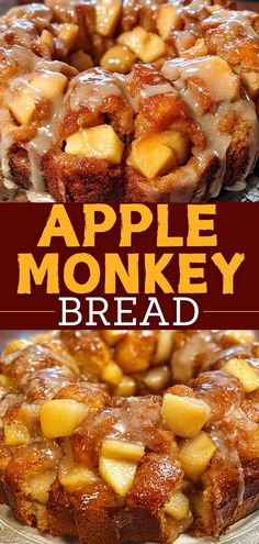 an apple monkey bread is on a plate