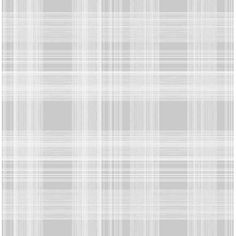 a gray and white plaid pattern that is very similar to the wallpaper in this room