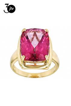 8.08ct Rectangular Cushion Pink Topaz 10k Yellow Gold Ring. Measures Approximately 0.50"L x 0.63"W. Topaz Jewelry November, Rectangular Cushion, Pink Tourmaline Ring, Topaz Jewelry, Jewelry Post, Pink Topaz, Ring Rose Gold, November Birthstone, Tourmaline Ring