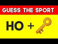 a yellow and red sign that says guess the sport