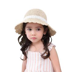 PRICES MAY VARY. Hand-crocheted summer kid's girls straw hat with lace bow,perfect for your girl to wear when you go out at the New style straw hats fabric is soft,durable, lightweight, comfortable and breathable,fully crushable and packable design for easy carrying and storage,this is the perfect style summer hat for your children Wide brim length is 3.6 inches,It is wide enough to provide your child with excellent sun protection, protecting the child's head, eyes, face and neck from harmful su Summer Beach Hats, Toddler Sun Hat, Girls Sun Hat, Floppy Straw Hat, Summer Hats Beach, Cap Girl, Kids Head, Beach Hats, Summer Cap