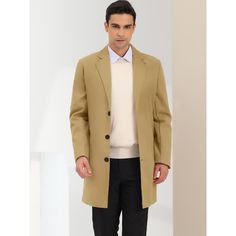 Men's long coats have a classic cut, clean stitching, and a simple, modern design for an elegant look in winter. The coat is easy to pair with sweaters, shirts, suits, and pants for a stylish look. This trench coat is perfect for casual, outdoor, every day, work, travel, and more. A great choice for outdoor winter clothing, this coat is a must-have in your wardrobe. Solid Single-breasted Sweater Coat For Winter, Business Long Coat Solid Color, Business Long Coat In Solid Color, Classic Single-breasted Winter Sweater Coat, Classic Long Sleeve Sweater Coat For Business, Classic Single-breasted Sweater Coat For Winter, Classic Solid Color Winter Outerwear, Solid Color Long Coat For Business, Beige Business Outerwear For Winter