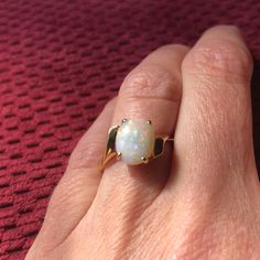 14k Yellow Gold And Opal Ring Approx Size 5 1/2. Stamped 14k Inside Band. This Is Used And Shows Normal Wear Including Scratches And Dents But Is A Beautiful Ring. I Believe The Opal Is Real But I Never Had This Appraised So I Can’t Be Positive. Measurements Are Approximate And Colors May Be Off Because Of Lighting. Be Positive, Opal Ring, Beautiful Ring, Opal Rings, Womens Jewelry Rings, Beautiful Rings, Opal, I Can, Yellow Gold