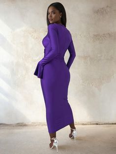 Discover the elegance of our Front Cut Out Maxi Dress with Long Flare Sleeves. Perfect for any evening event, offering a modern, flattering fit. Cut Out Maxi Dress, Flowing Fabric, Black Tie Gala, Flare Sleeves, Wide Brimmed Hats, Wide Brimmed, Flared Sleeves, V Neck Dress, Wine Tasting