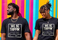 Introducing our Couples Matching t-shirt for any couple traveling together whether it is for an anniversary, cruise trip , plane trip, or even a road trip! Make it fun and memorable with this funny yet trendy Travel shirt for him and her! We be trippin' shirts can also be customized to include the destination that awaits you. Available in black or white, these travel couple shirts are a great memory to keep for years to come. All items are made to order and will ship within a week from one of Pr Cruise Shirts For Couples, Couples Tshirt Ideas Matching, Couple Traveling Together, Husband Fathers Day Quotes, Couples Cruise Shirts, Couple Trip Shirts, T Shirts For Couples, Matching Shirts For Couples, Matching Cruise Shirts