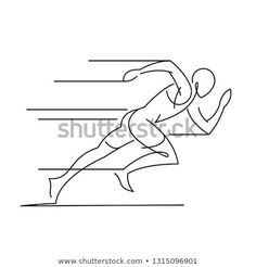 a continuous line drawing of a man running in the race stock photo © shutterstocker